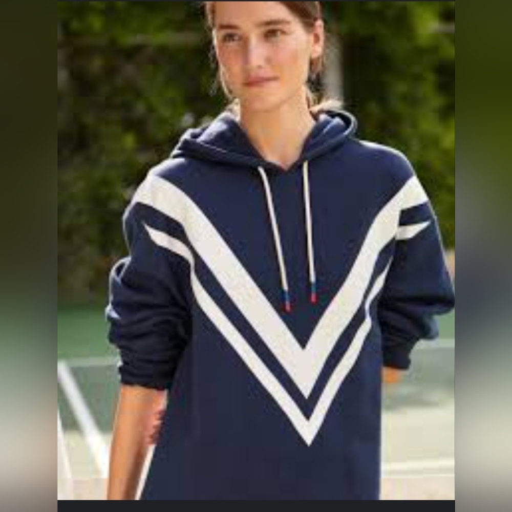 Tory Sport French Terry Chevron Hoodie. Size L
